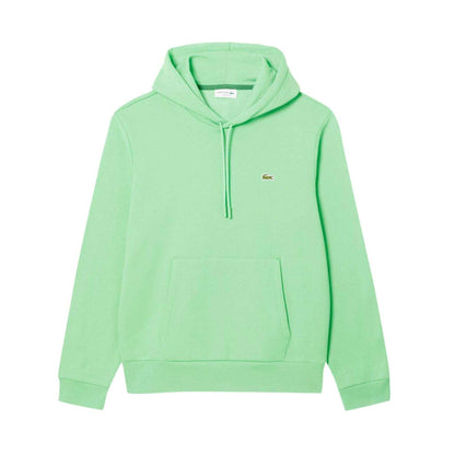 Green - Front - Lacoste Mens Organic Cotton Pullover Hoodie