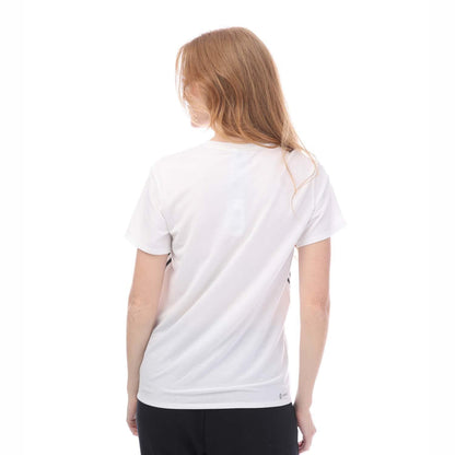 White-Black - Back - Adidas Womens-Ladies Trainicons Triple Stripe T-Shirt