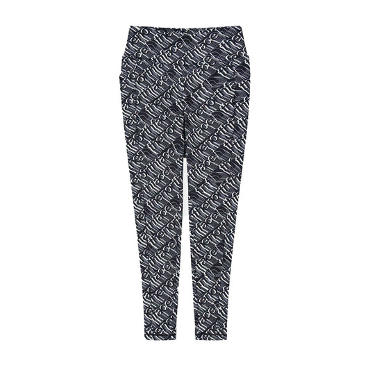 Black - Front - The North Face Womens-Ladies All Over Logo High Rise Leggings