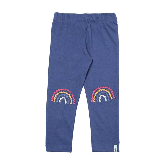 Multicoloured - Front - Lilly & Sid Childrens-Kids Elasticated Rainbow Slim Leggings