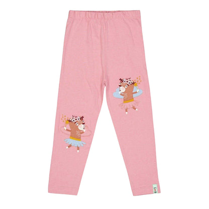 Pink - Front - Lilly & Sid Girls Embroidered Patch Leggings