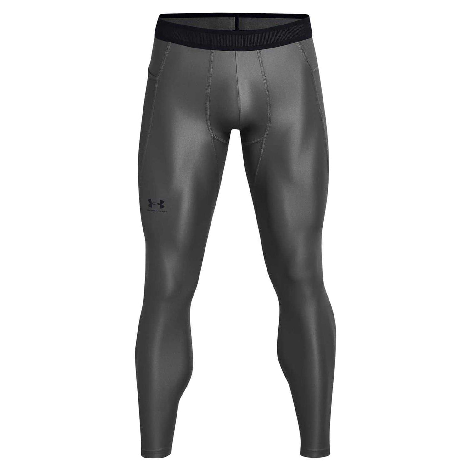 Grey - Front - Under Armour Mens Compression Base Layer Leggings