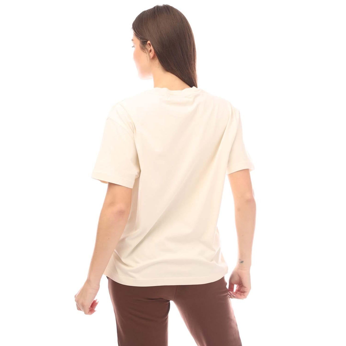 Grey-White - Back - Off White Womens-Ladies Swimming Man T-Shirt