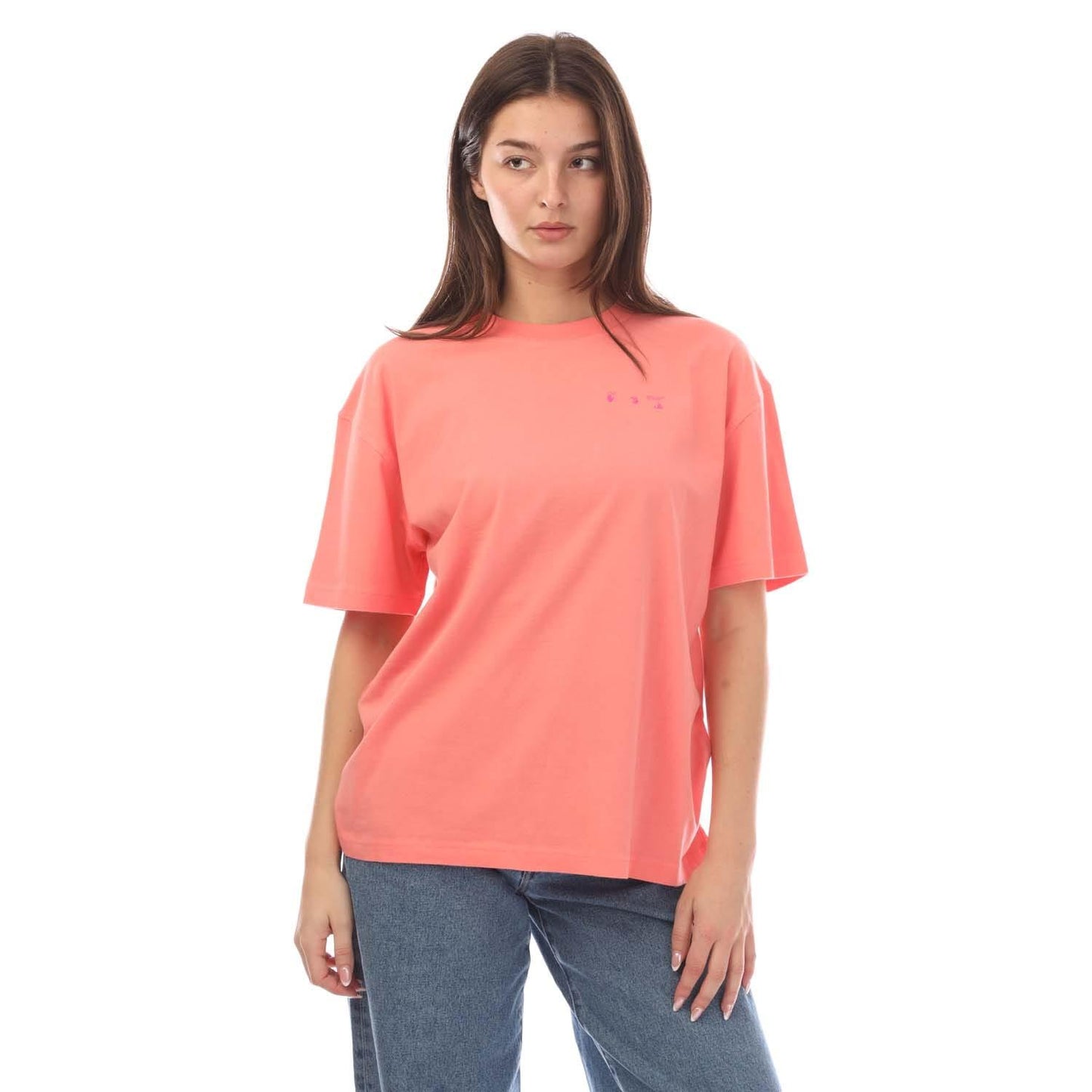 Pink - Pack Shot - Off White Womens-Ladies Swimming Man T-Shirt