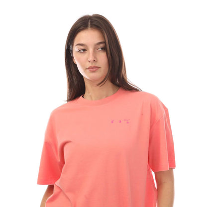 Pink - Side - Off White Womens-Ladies Swimming Man T-Shirt