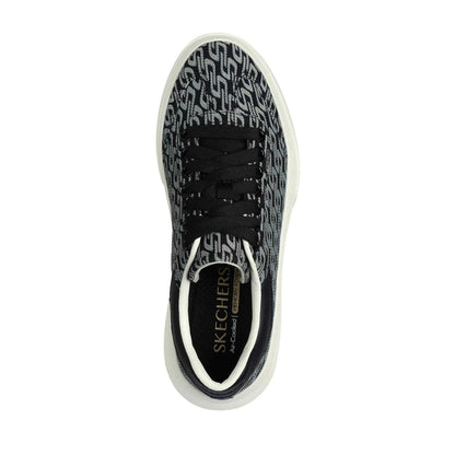 Black-Natural - Lifestyle - Skechers Womens-Ladies Classic Textile Trainers