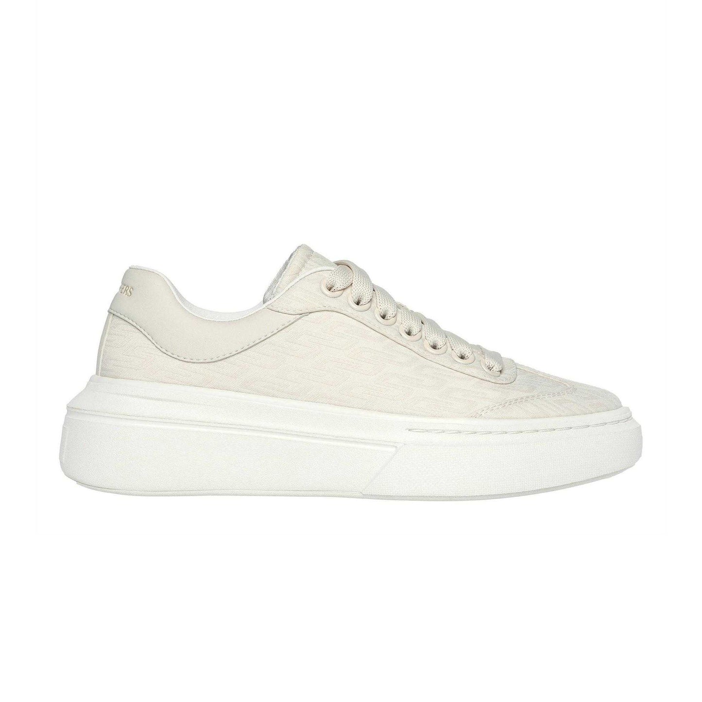 Natural - Side - Skechers Womens-Ladies Classic Textile Trainers