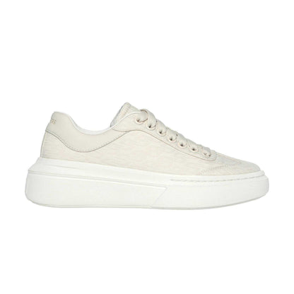 Natural - Side - Skechers Womens-Ladies Classic Textile Trainers
