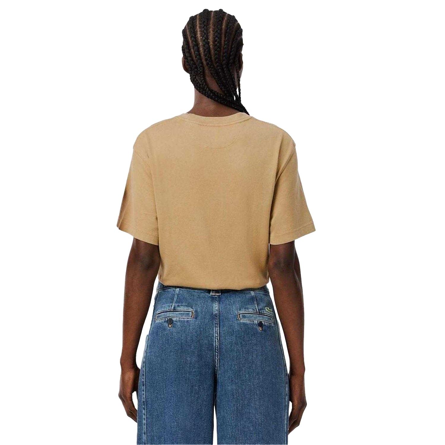 Beige - Back - Lacoste Unisex Adult Heavy Cotton T-Shirt