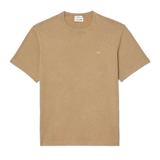 Beige - Front - Lacoste Unisex Adult Heavy Cotton T-Shirt