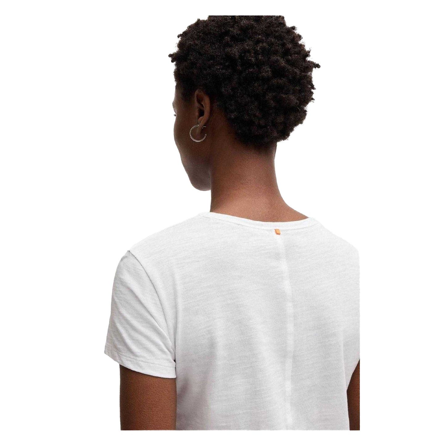 White Slub - Side - Boss Womens-Ladies Slub Regular T-Shirt