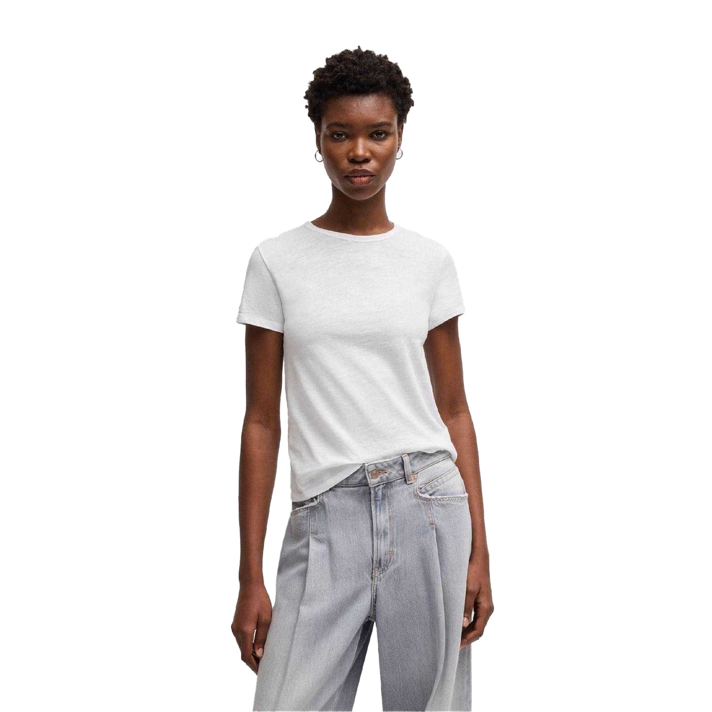 White Slub - Lifestyle - Boss Womens-Ladies Slub Regular T-Shirt