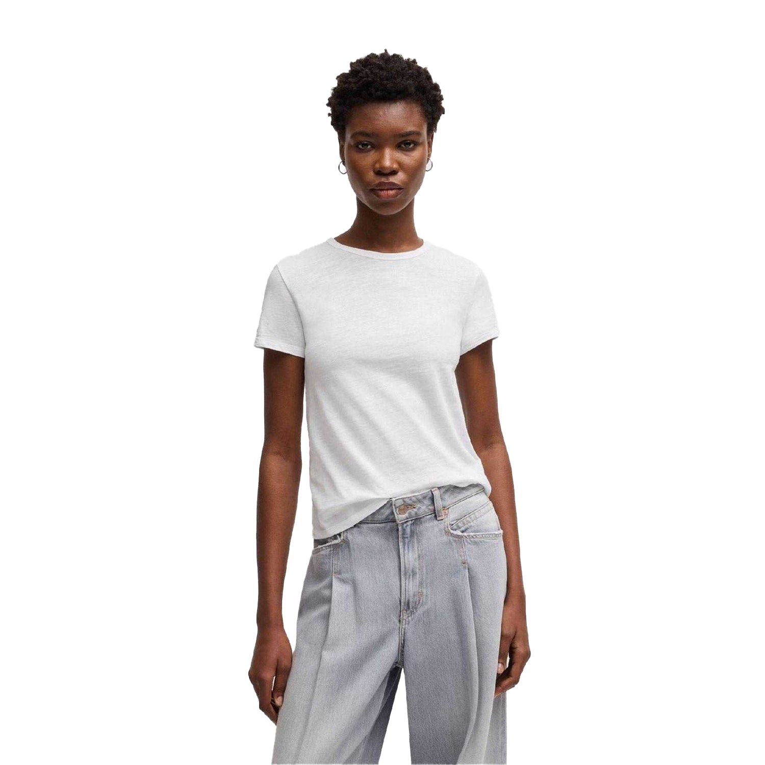 White Slub - Lifestyle - Boss Womens-Ladies Slub Regular T-Shirt