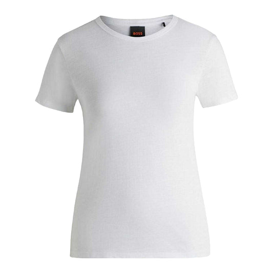 White Slub - Front - Boss Womens-Ladies Slub Regular T-Shirt