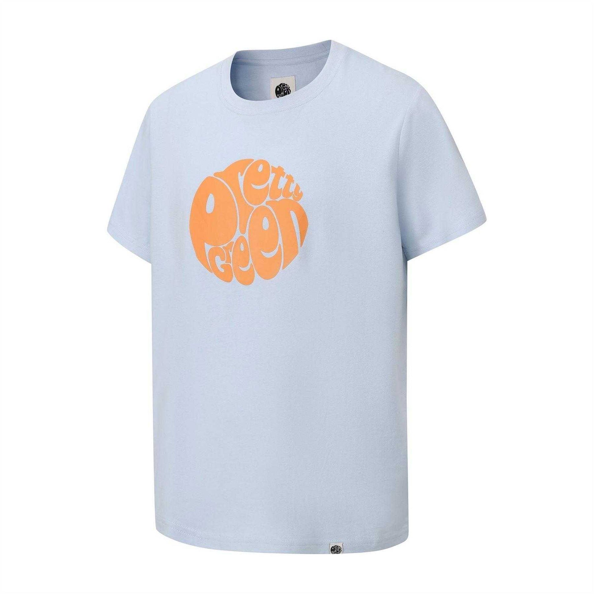 Light Blue - Side - Pretty Green Mens Logo Cotton T-Shirt
