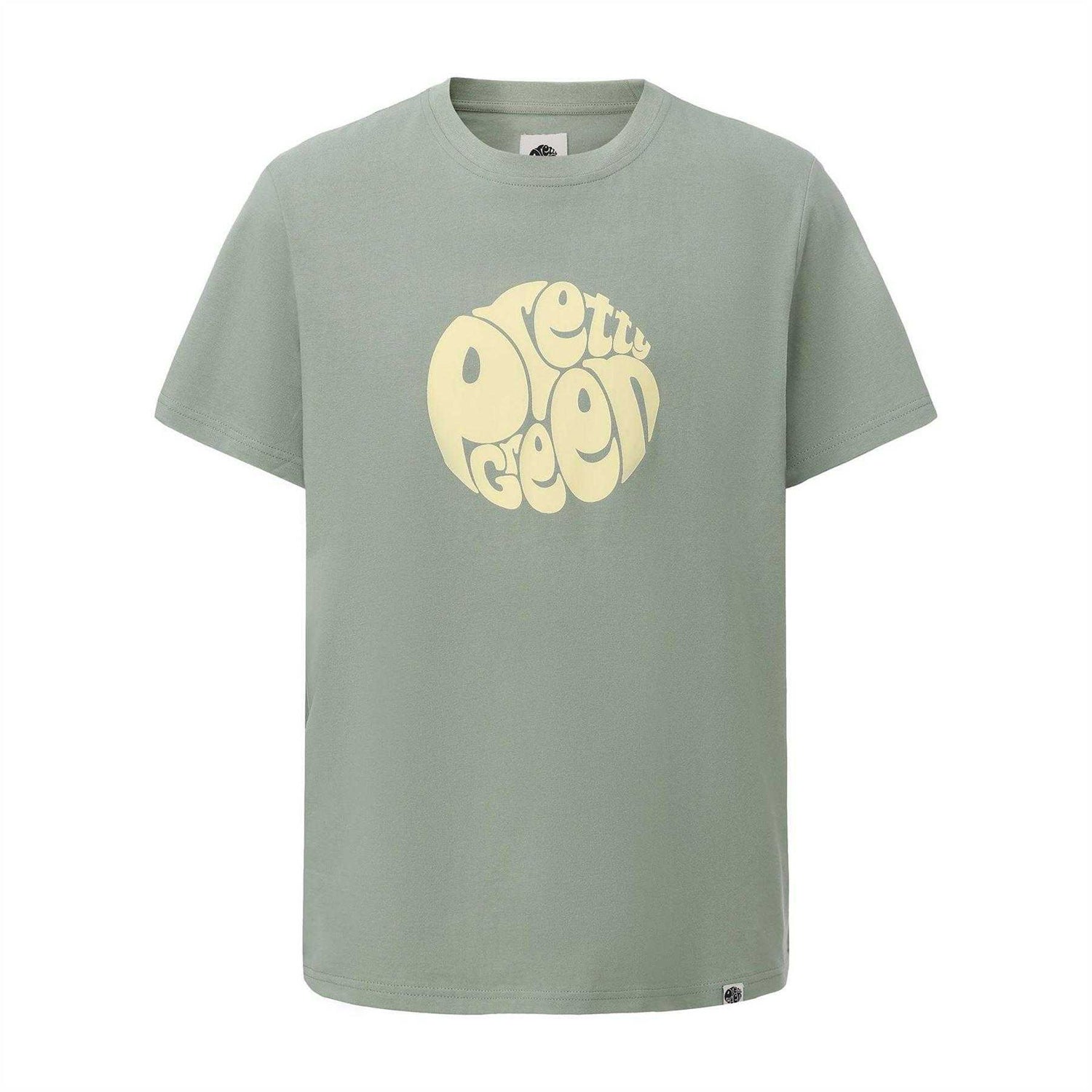 Sage - Front - Pretty Green Mens Logo Cotton T-Shirt
