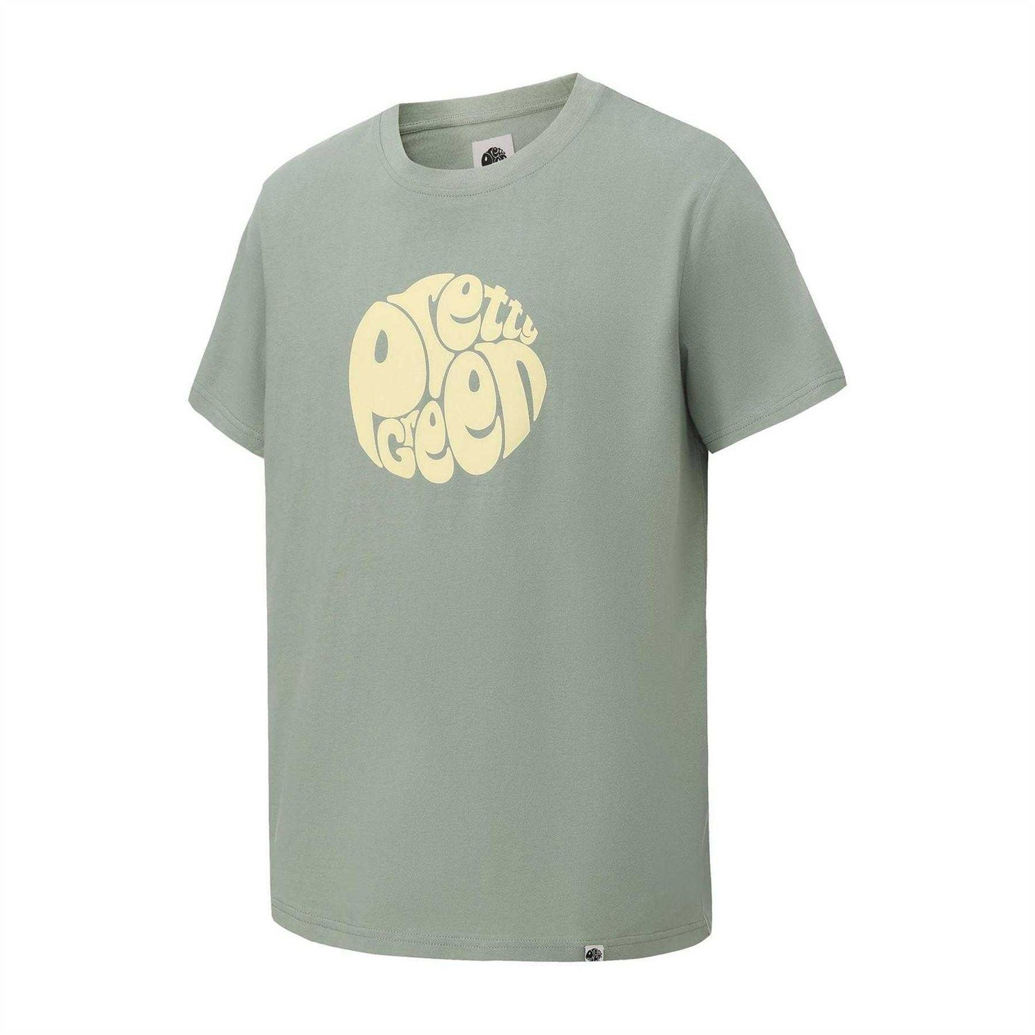 Sage - Side - Pretty Green Mens Logo Cotton T-Shirt