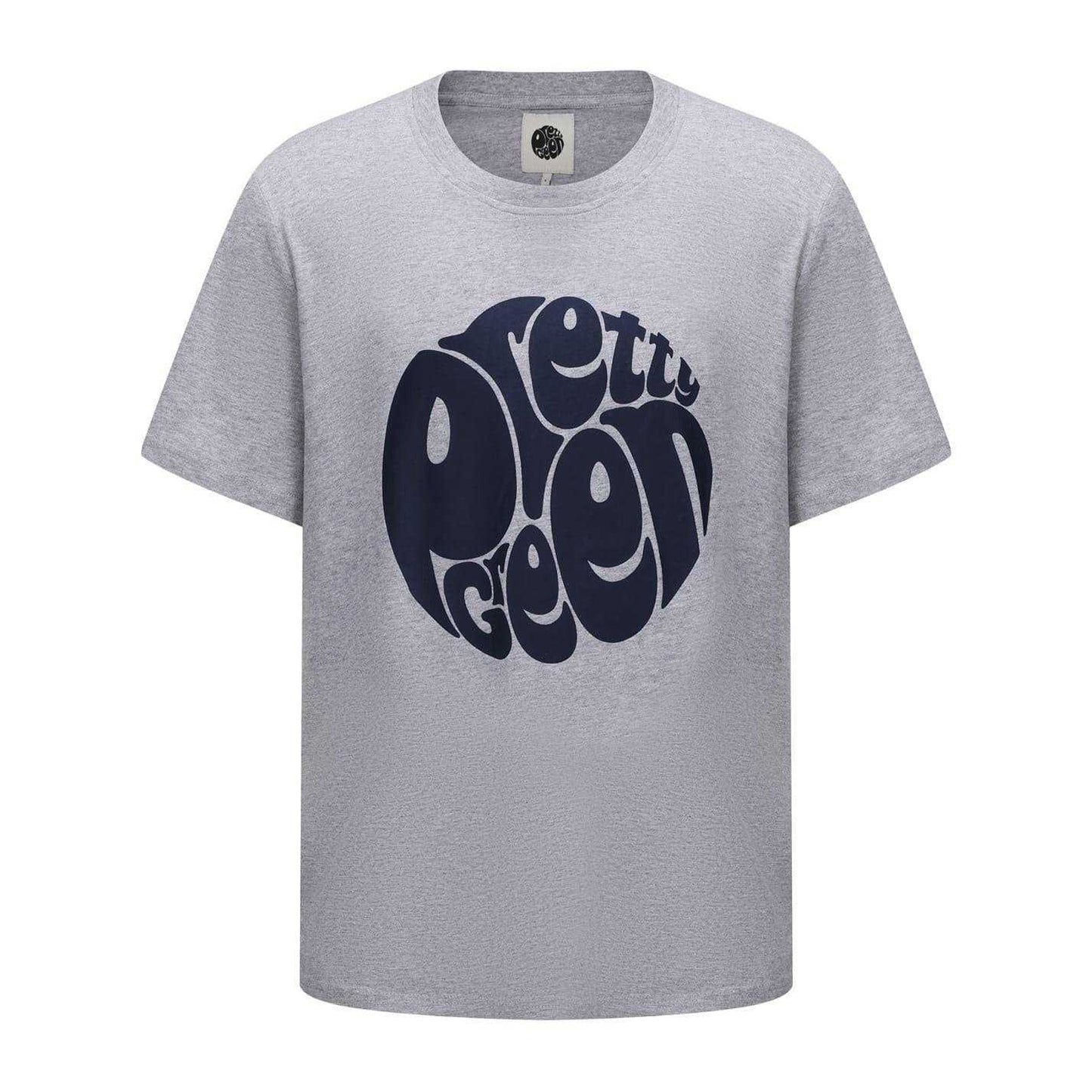 Grey - Front - Pretty Green Mens Logo Cotton T-Shirt