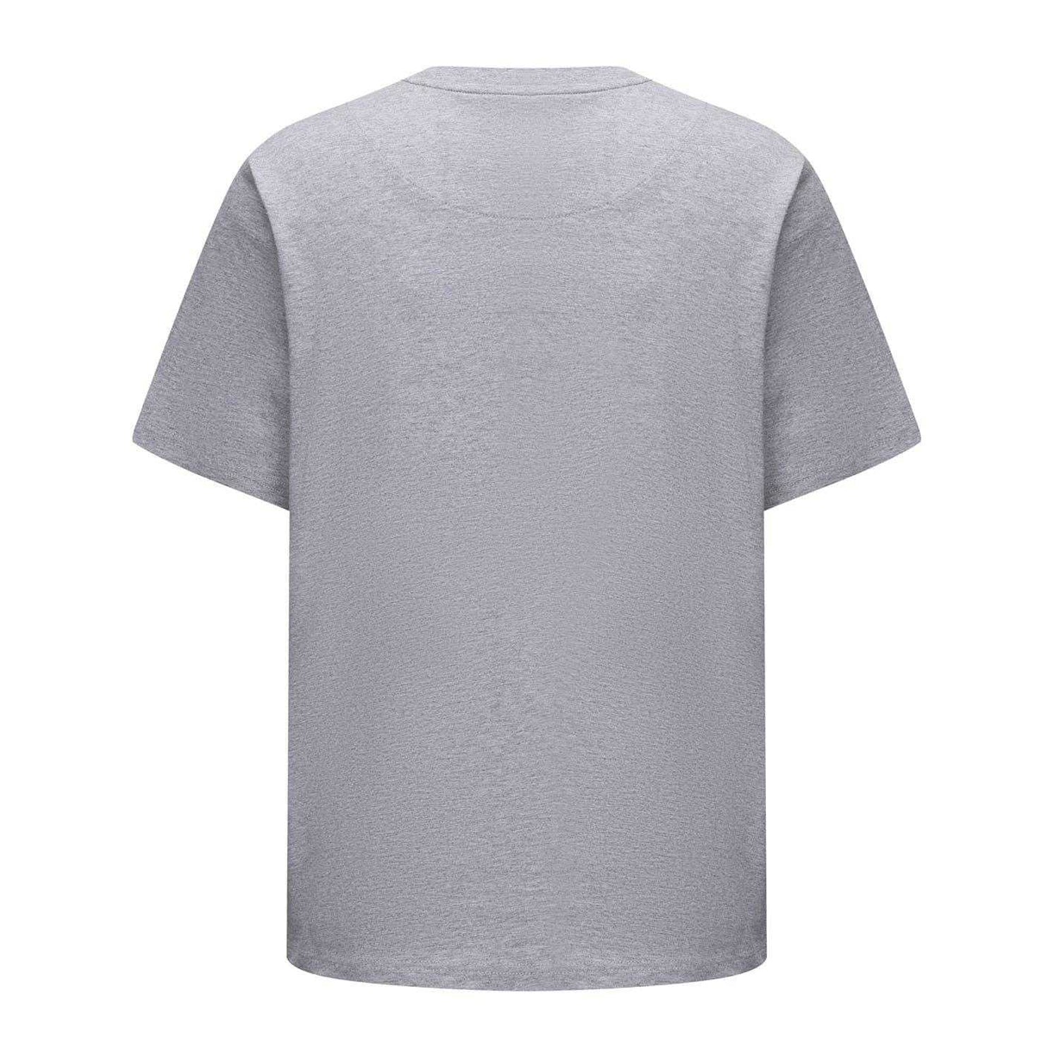 Grey - Back - Pretty Green Mens Logo Cotton T-Shirt