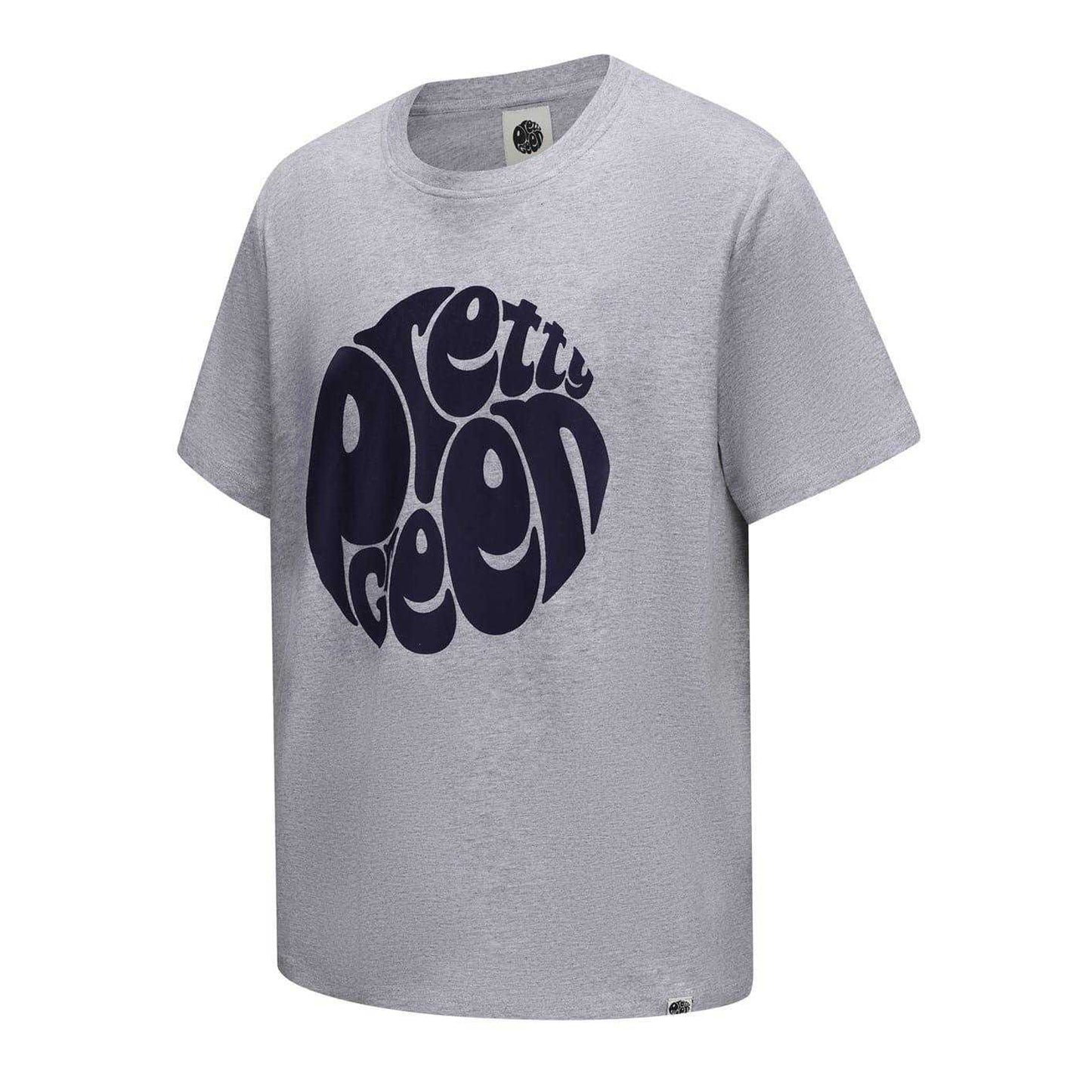 Grey - Side - Pretty Green Mens Logo Cotton T-Shirt