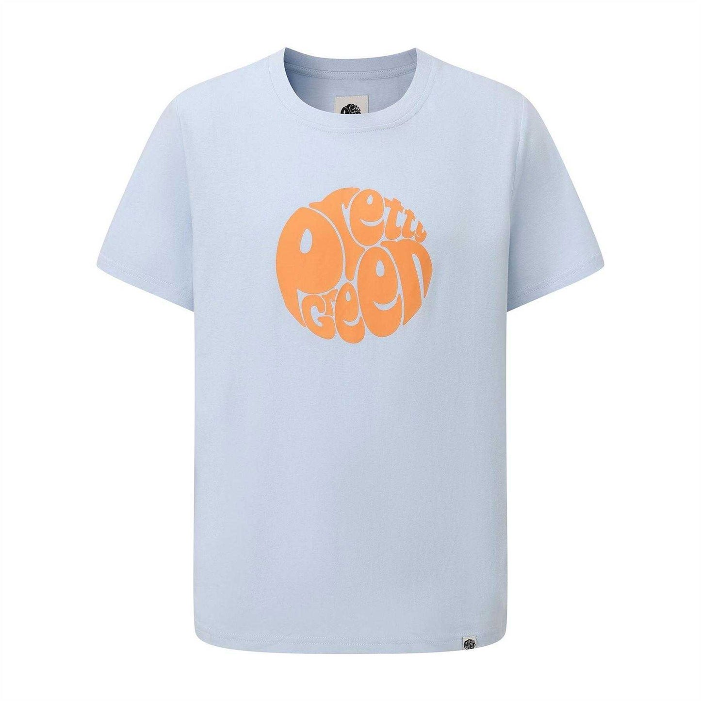 Light Blue - Front - Pretty Green Mens Logo Cotton T-Shirt
