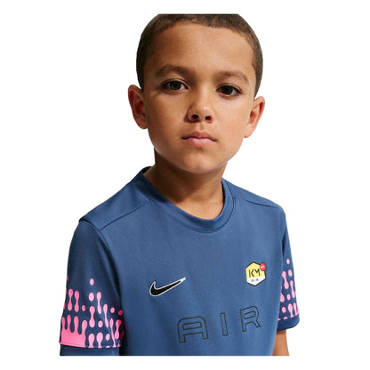 Mystic Blue - Side - Nike Childrens-Kids Killian Mbappe Academy Football T-Shirt