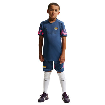 Mystic Blue - Close up - Nike Childrens-Kids Killian Mbappe Academy Football T-Shirt
