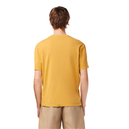 Orange - Back - Lacoste Mens Natural Dyed Jersey T-Shirt