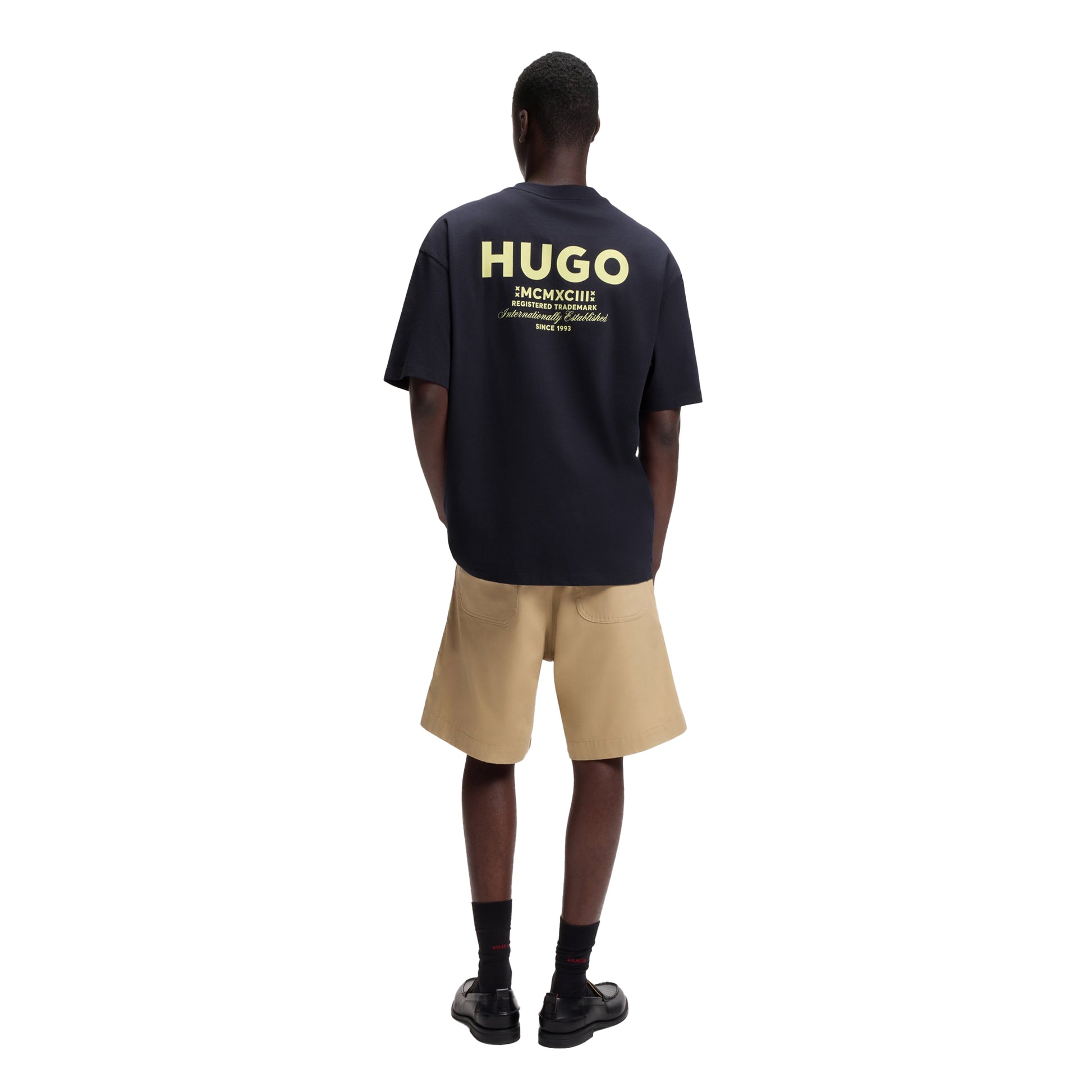 Navy Blue - Back - Hugo Boss Mens Nalono Cotton T-Shirt