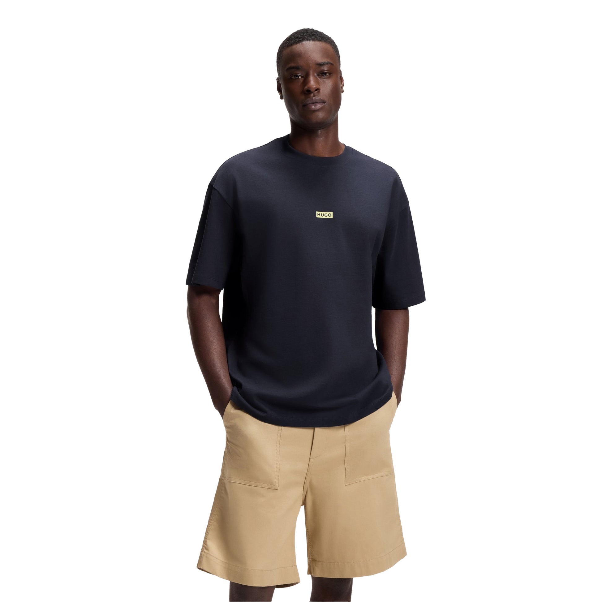 Navy Blue - Side - Hugo Boss Mens Nalono Cotton T-Shirt