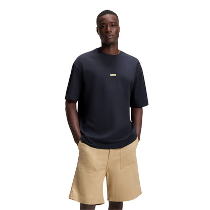 Navy Blue - Side - Hugo Boss Mens Nalono Cotton T-Shirt