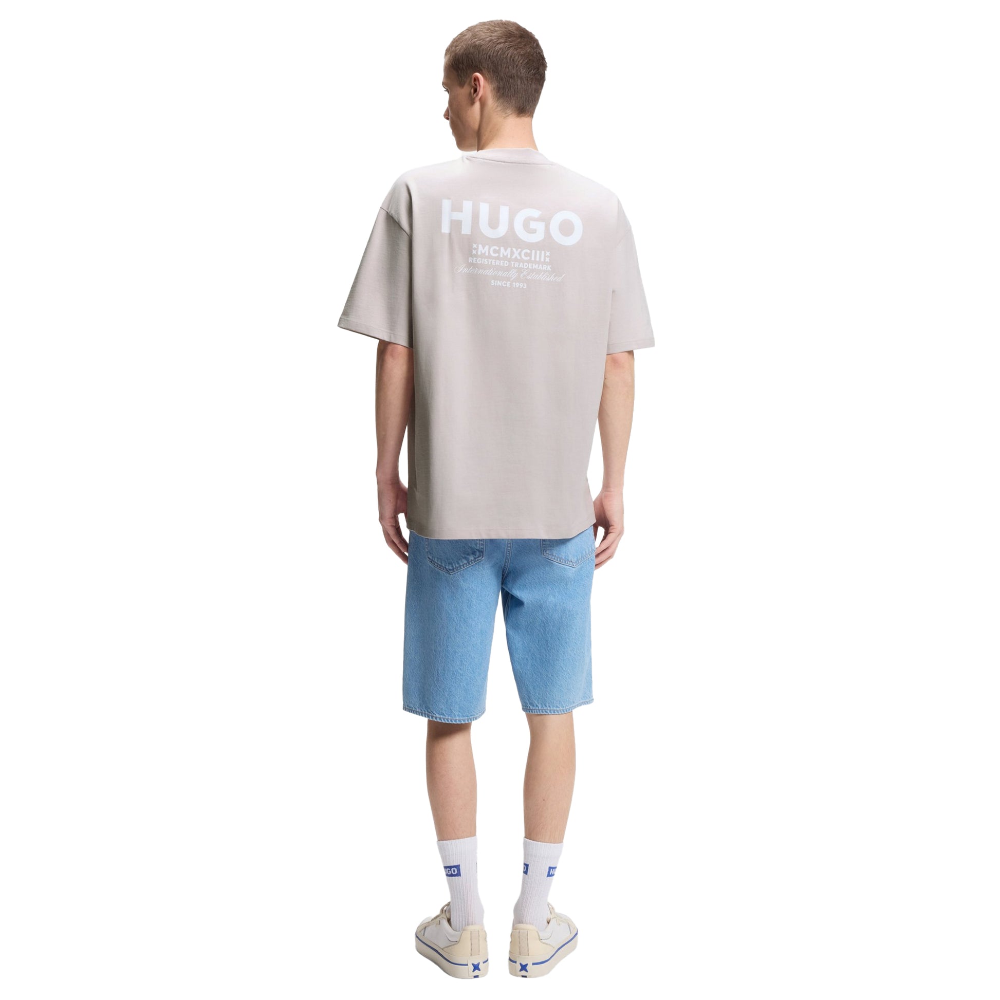 Purple - Back - Hugo Boss Mens Nalono Cotton T-Shirt
