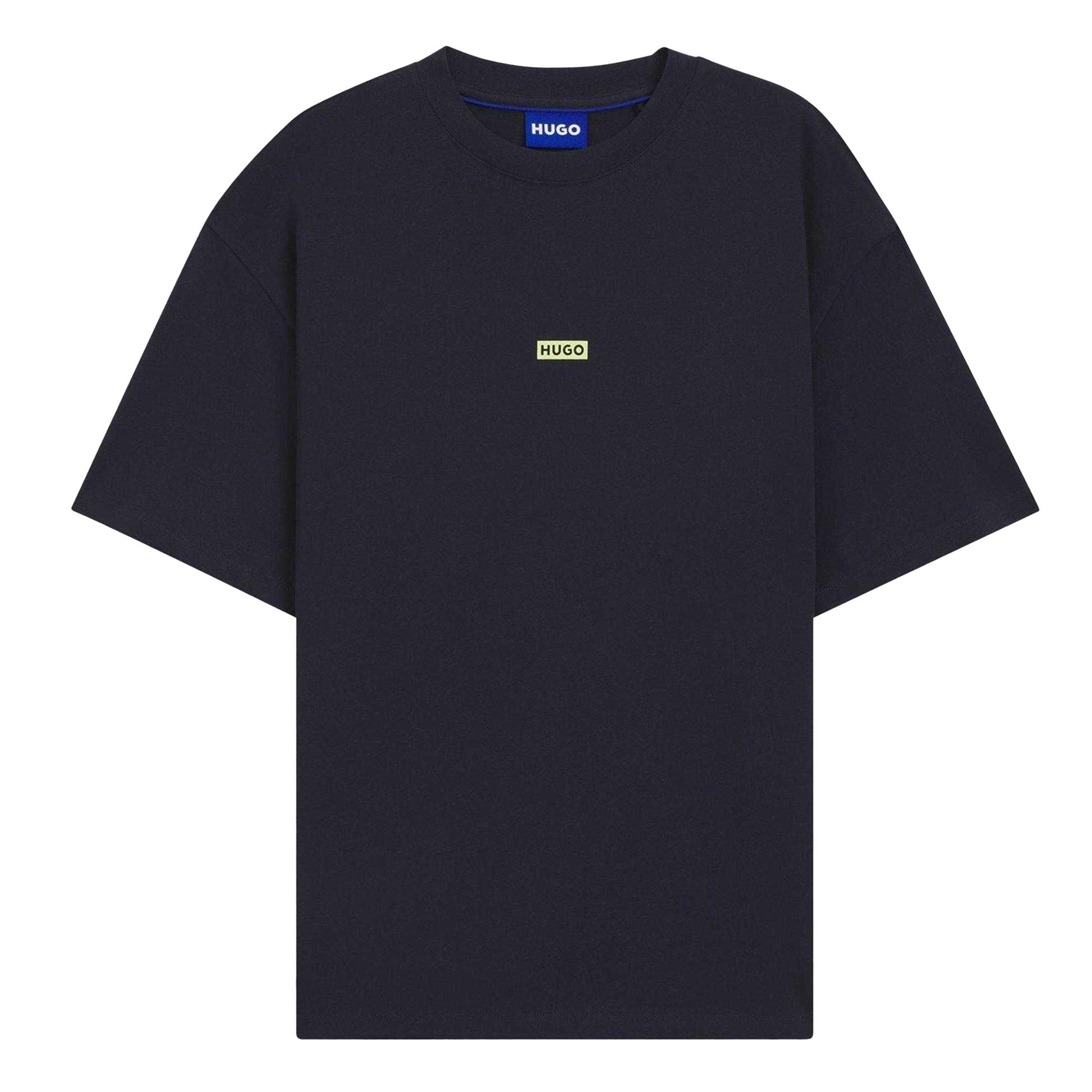 Navy Blue - Front - Hugo Boss Mens Nalono Cotton T-Shirt