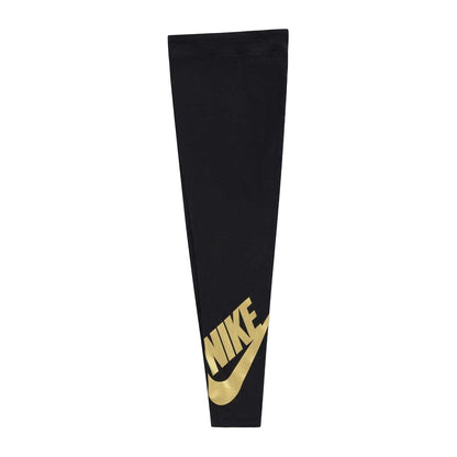Black-Gold - Side - Nike Girls Club Leggings
