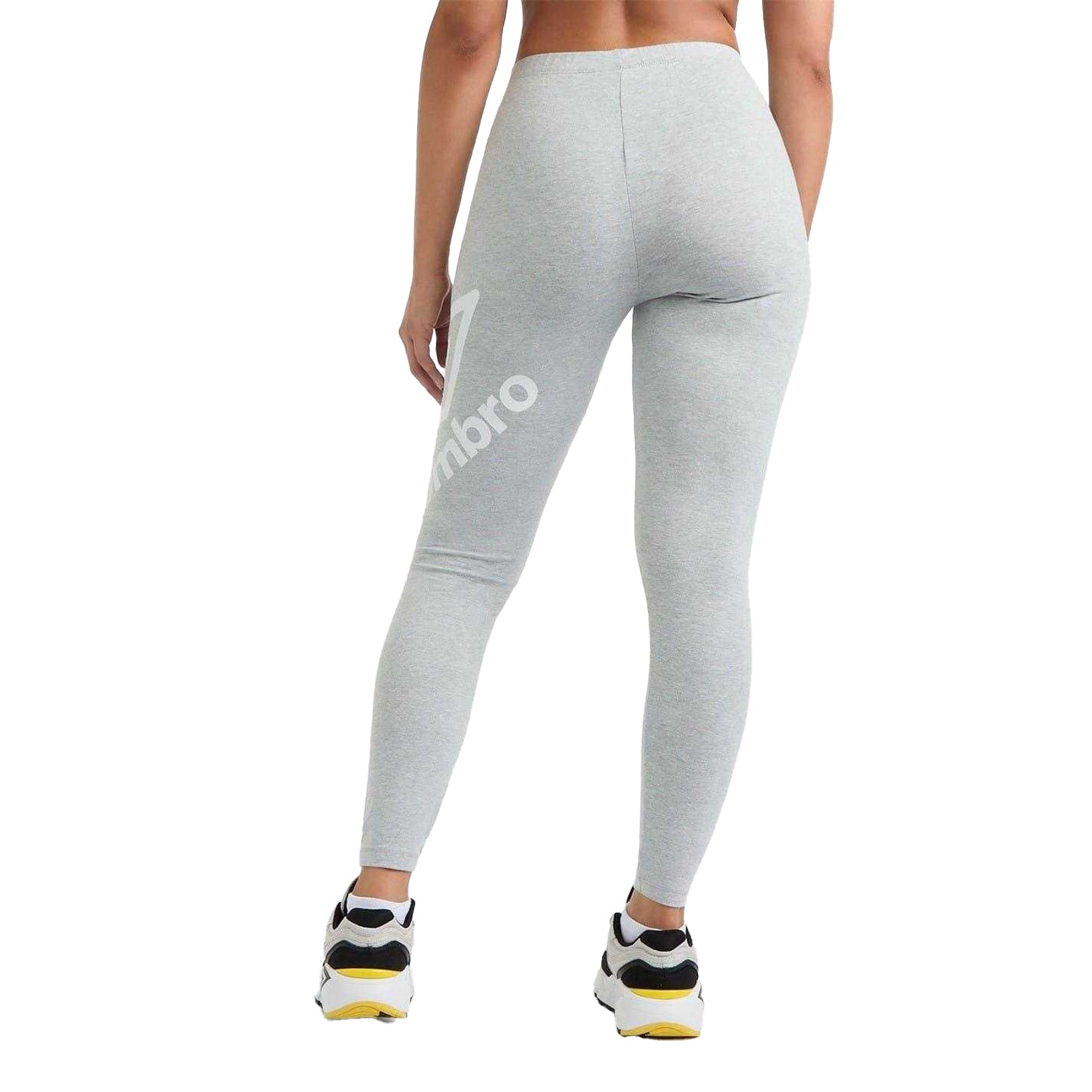 Grey Marl-White - Back - Umbro Womens-Ladies Logo Leggings
