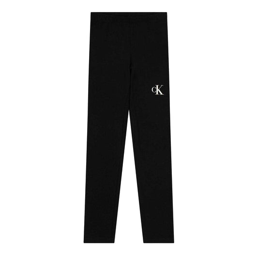 Black - Front - Calvin Klein Girls Jeans Logo Skinny Leggings