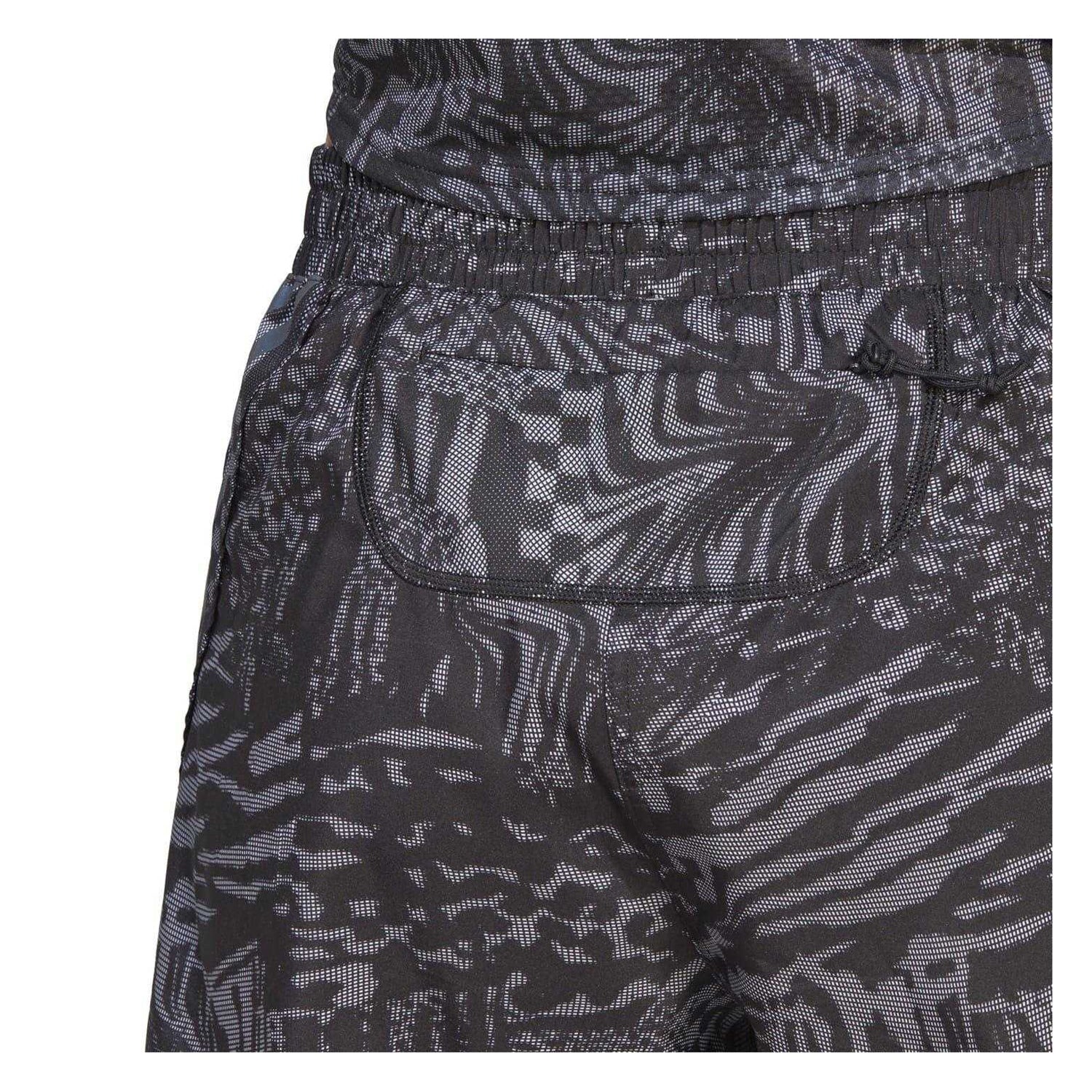 Black - Side - Adidas Womens-Ladies Icons 3 Stripes Running Shorts
