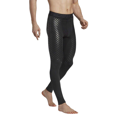Black - Front - Adidas Mens Techfit Graphic Print Fitted Leggings