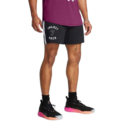 Black - Lifestyle - Under Armour Mens Project Rock Mesh Running Shorts