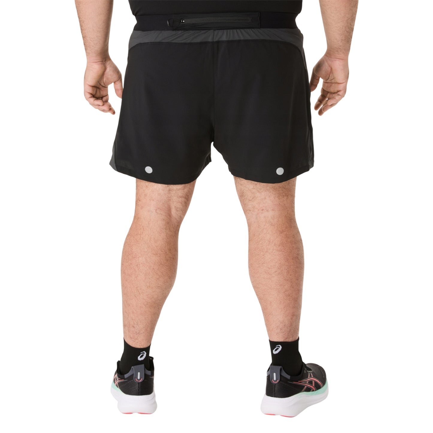 Black-Grey - Back - Asics Mens Road Running Shorts