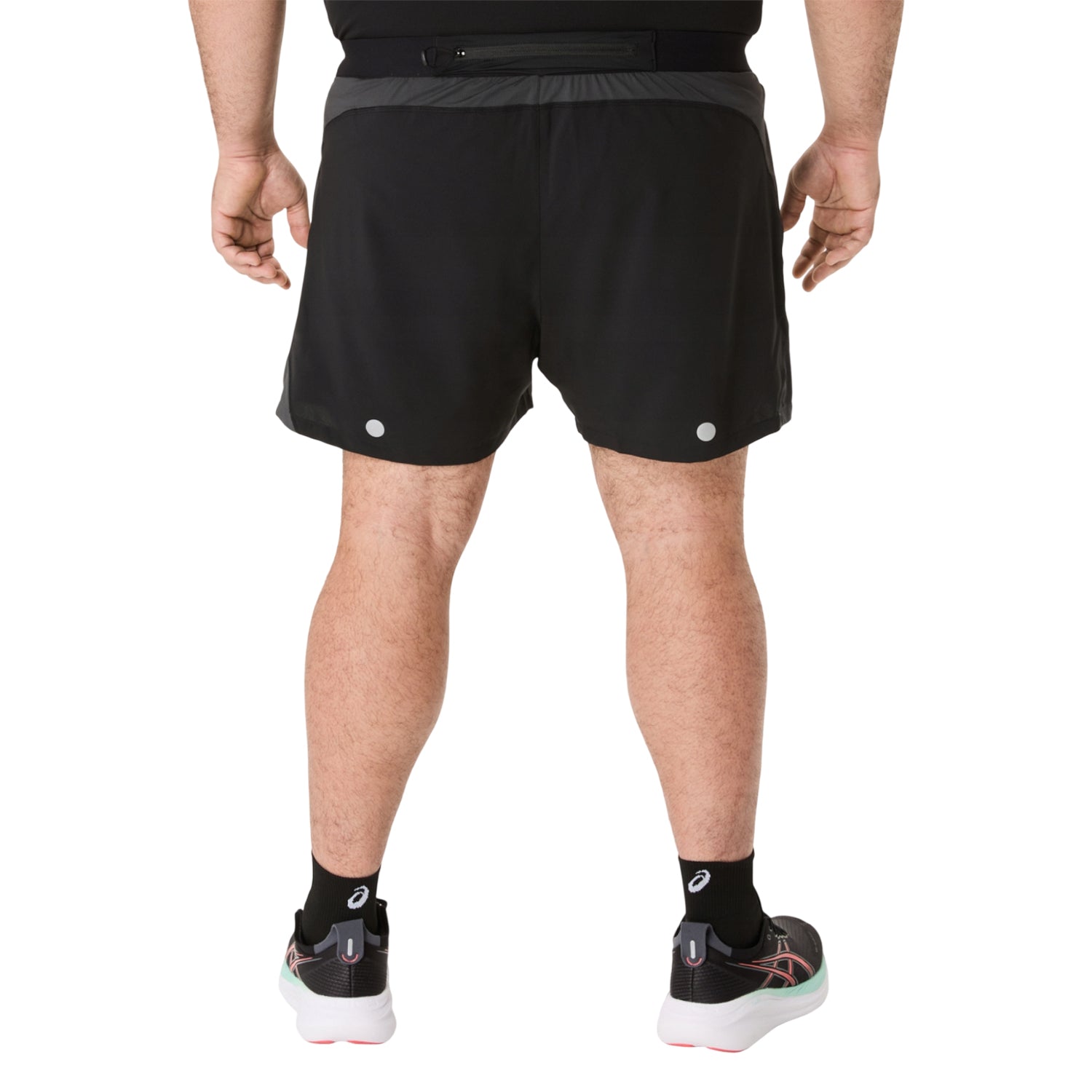 Black-Grey - Back - Asics Mens Road Running Shorts