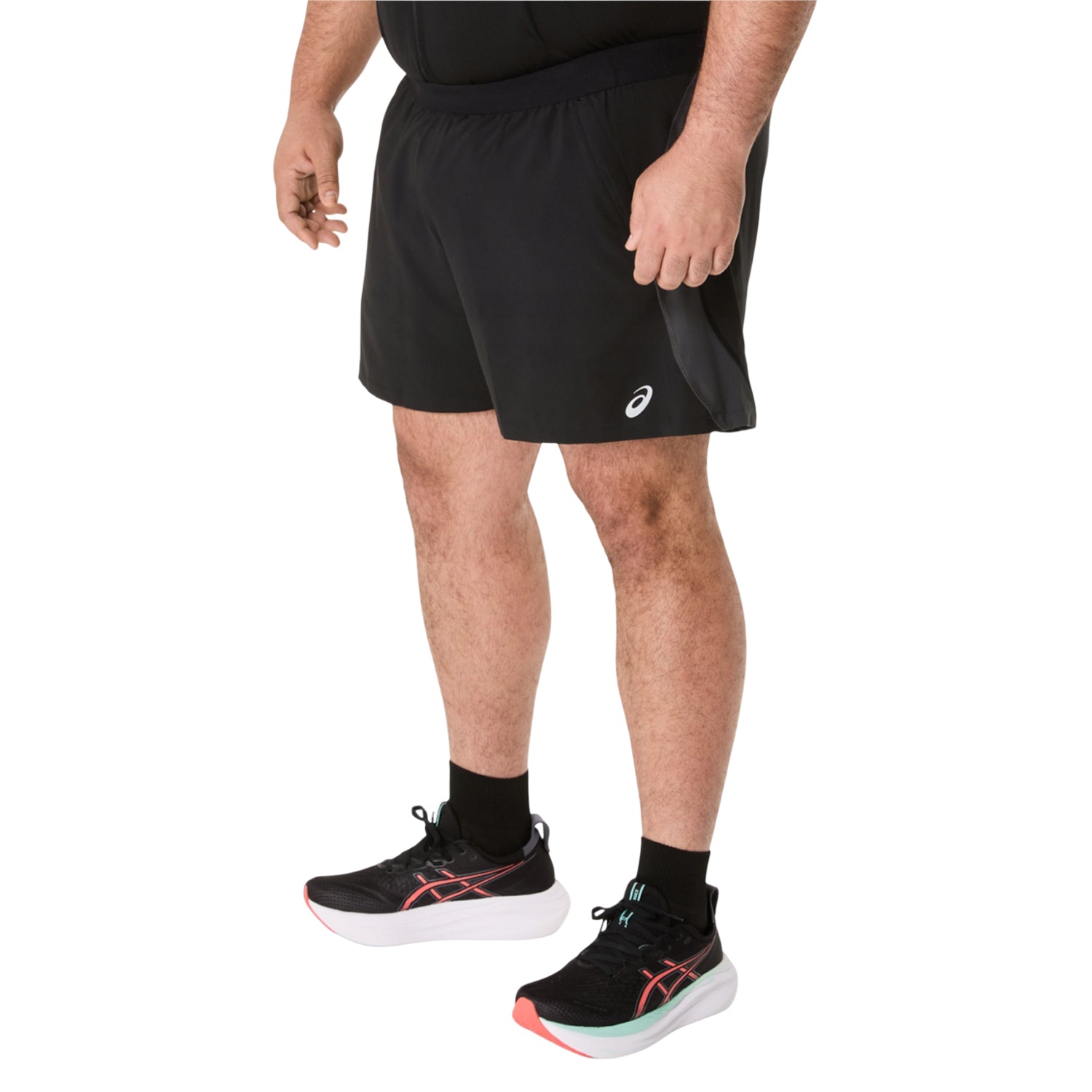 Black-Grey - Side - Asics Mens Road Running Shorts
