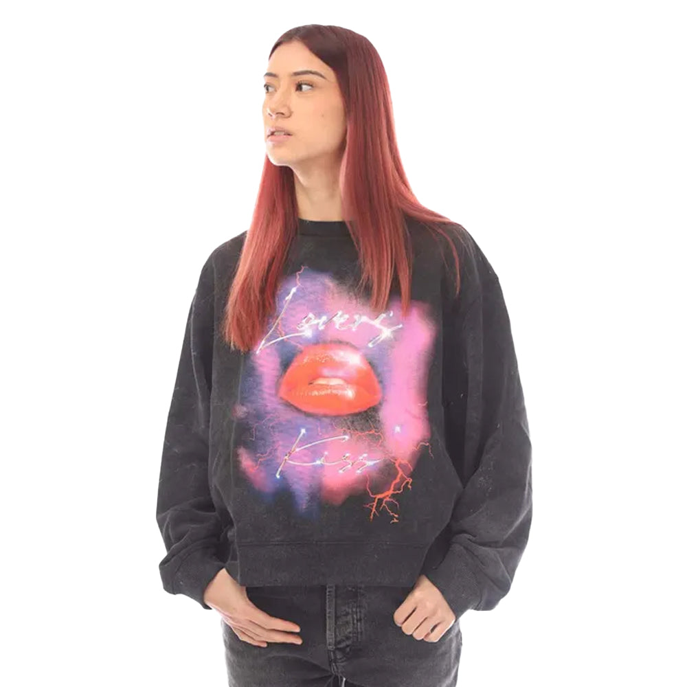 Black - Front - Hugo Womens-Ladies Deroxina Oversized Sweatshirt