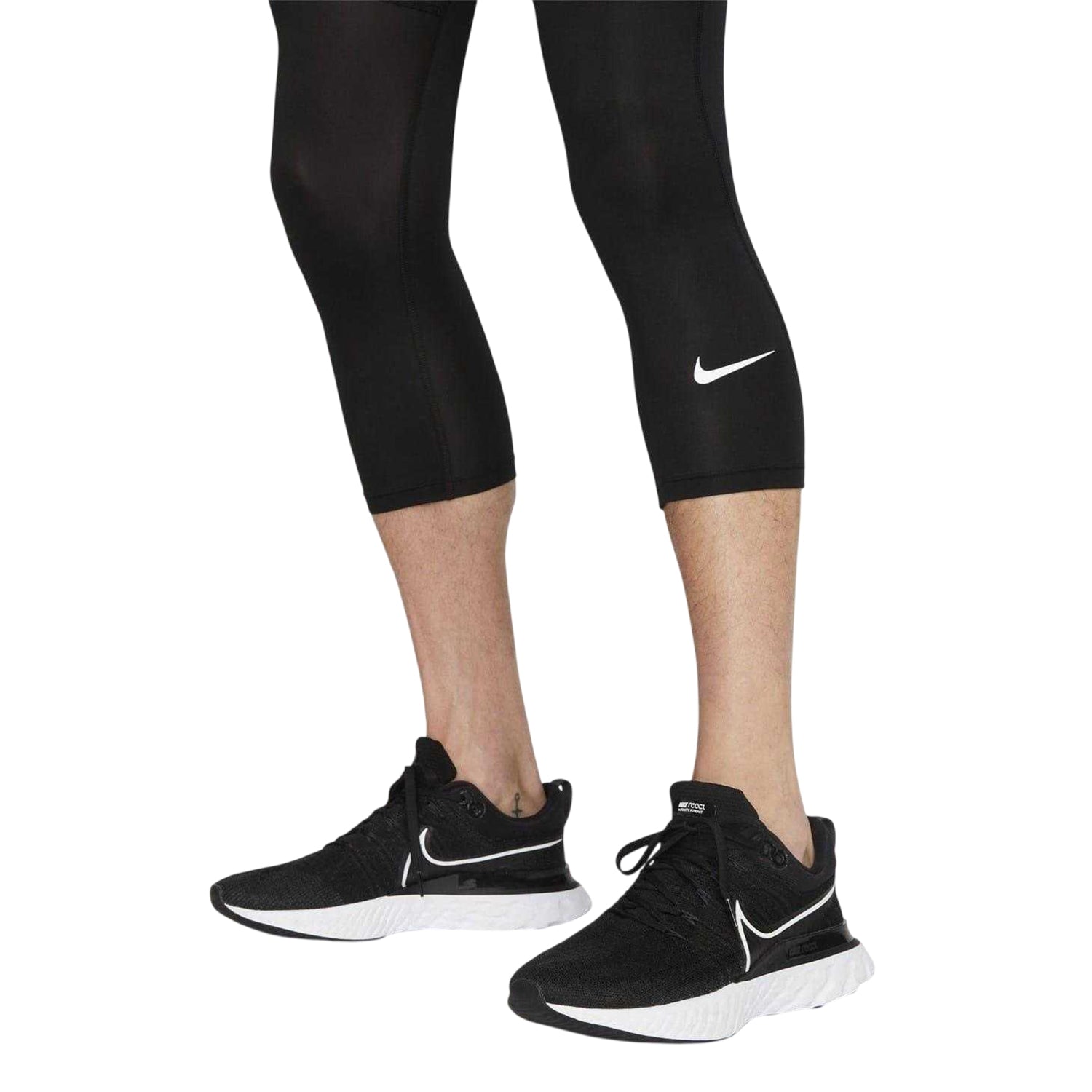Black-White - Side - Nike Mens Pro Leggings