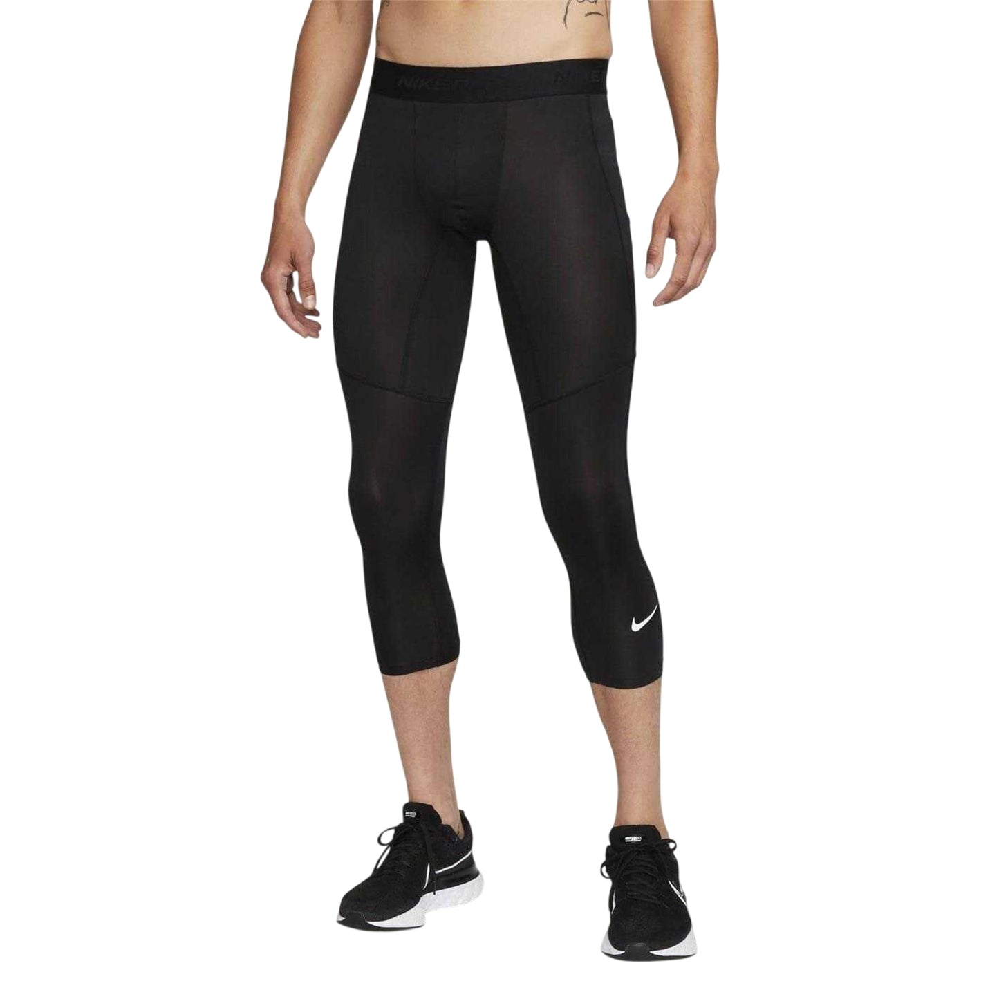 Black-White - Front - Nike Mens Pro Leggings