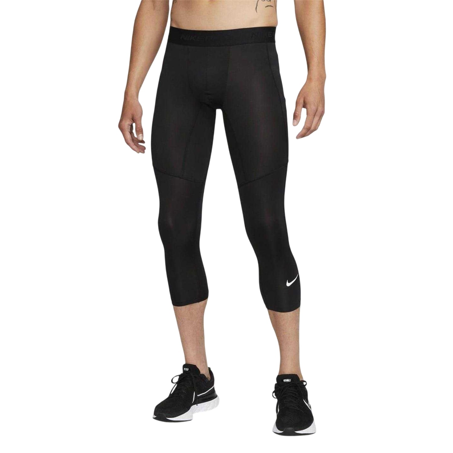 Black-White - Front - Nike Mens Pro Leggings