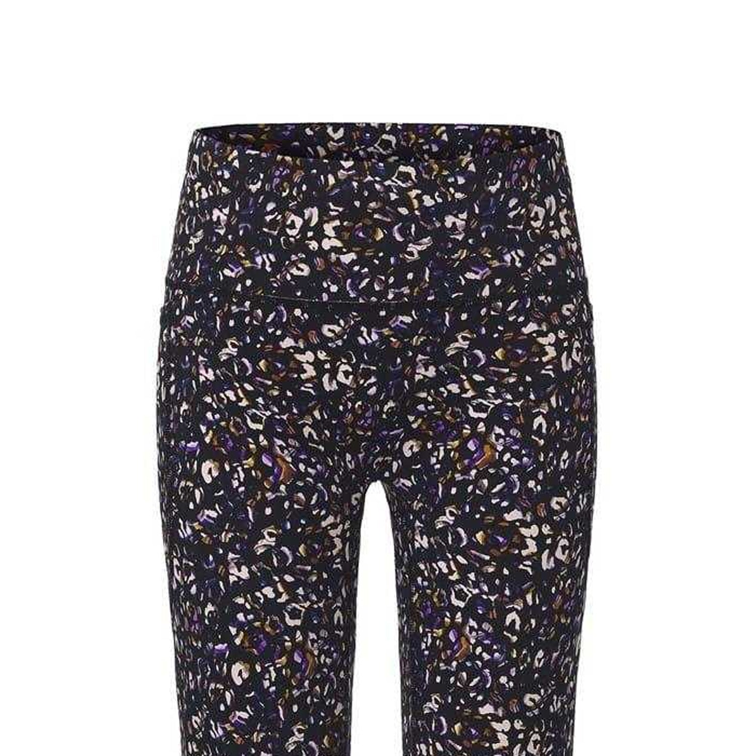Black - Back - Biba Womens-Ladies Leopard Pattern Leggings