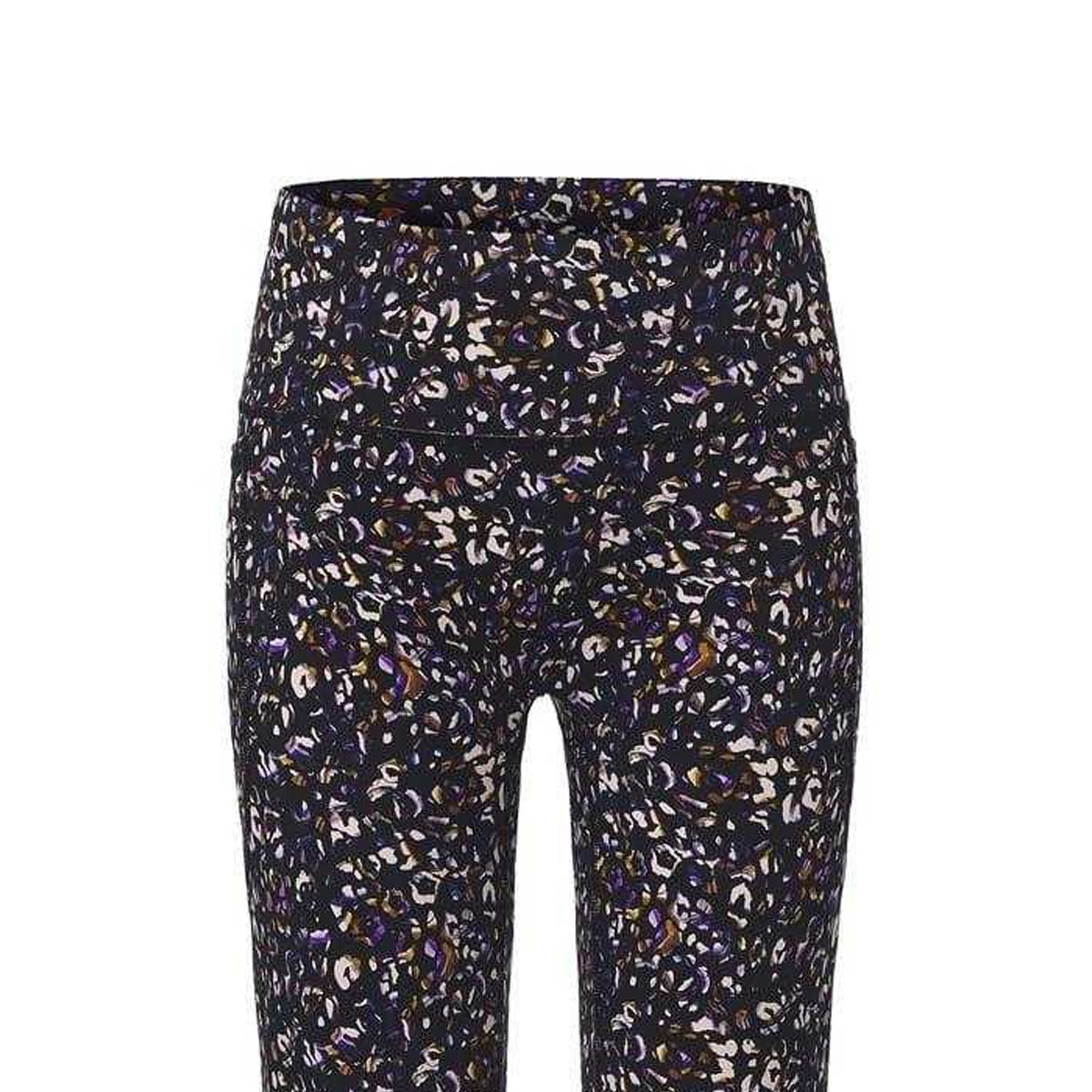 Black - Back - Biba Womens-Ladies Leopard Pattern Leggings
