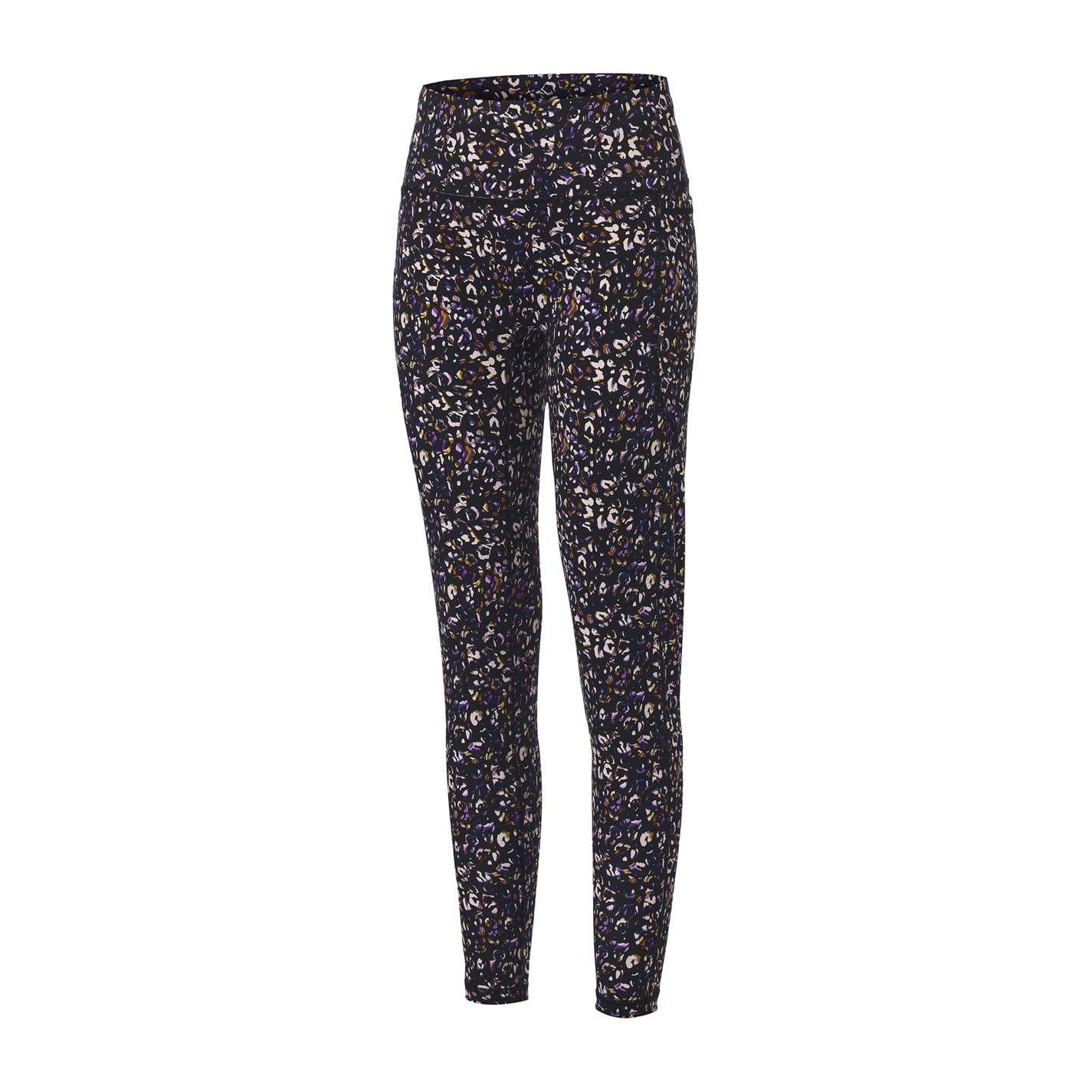 Black - Side - Biba Womens-Ladies Leopard Pattern Leggings