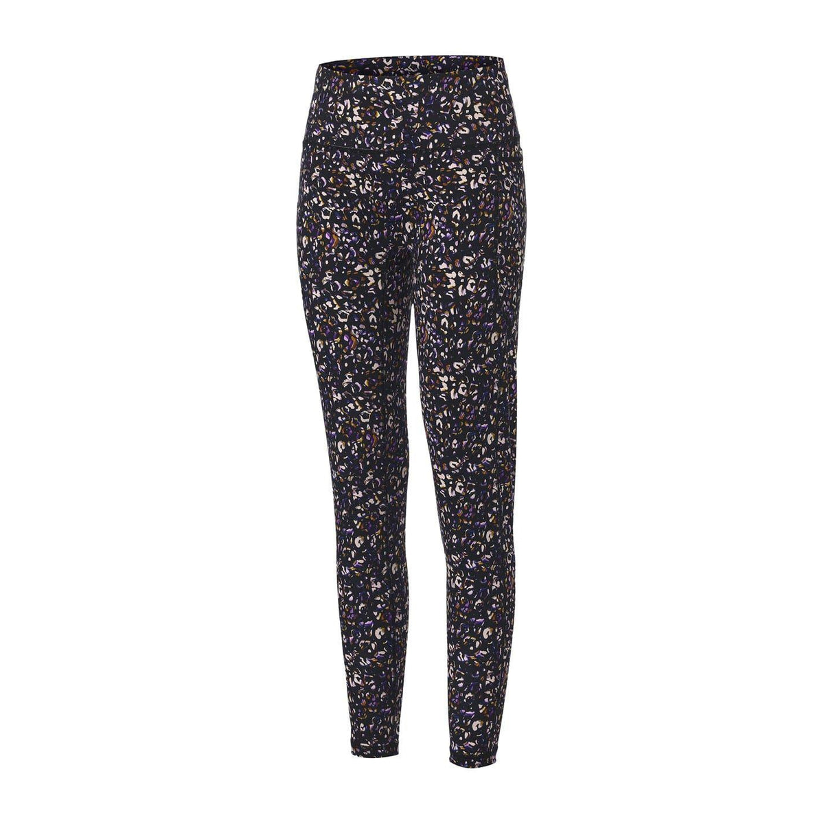 Black - Side - Biba Womens-Ladies Leopard Pattern Leggings